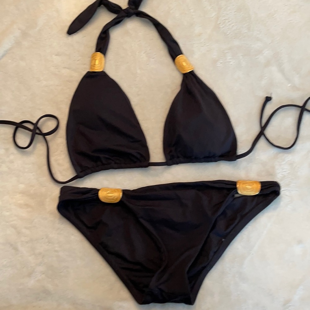 L Space black bikini swimsuit